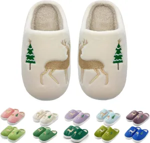 Kids Reindeer Slippers - Soft, Cozy, Non-Slip Indoor Shoes for Toddlers - Christmas Gifts for Boys & Girls