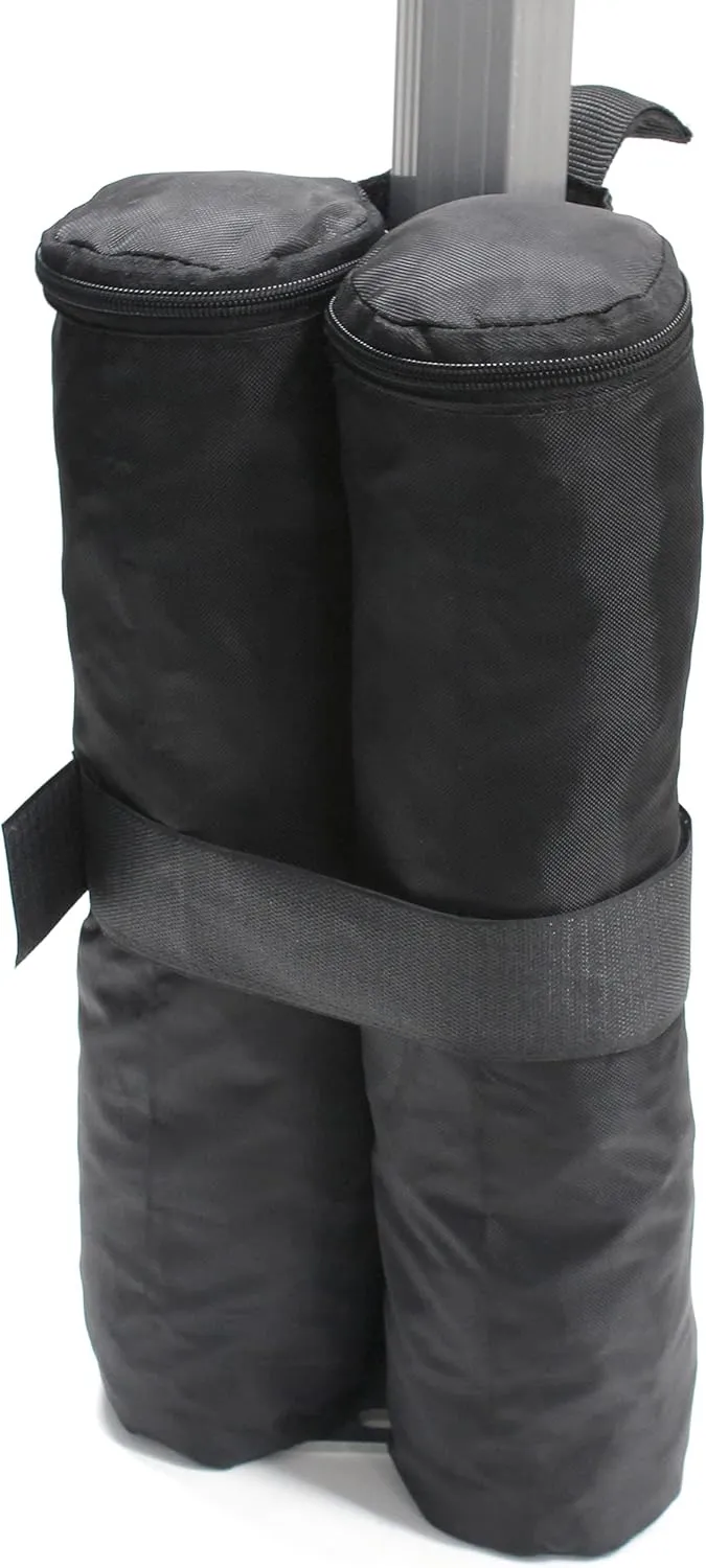 King Canopy Weight Bags for Instant Pop Up Canopy, Shelter, Sand Bags, Leg Weight, Patio, 4 Pack, Black, INAWB400