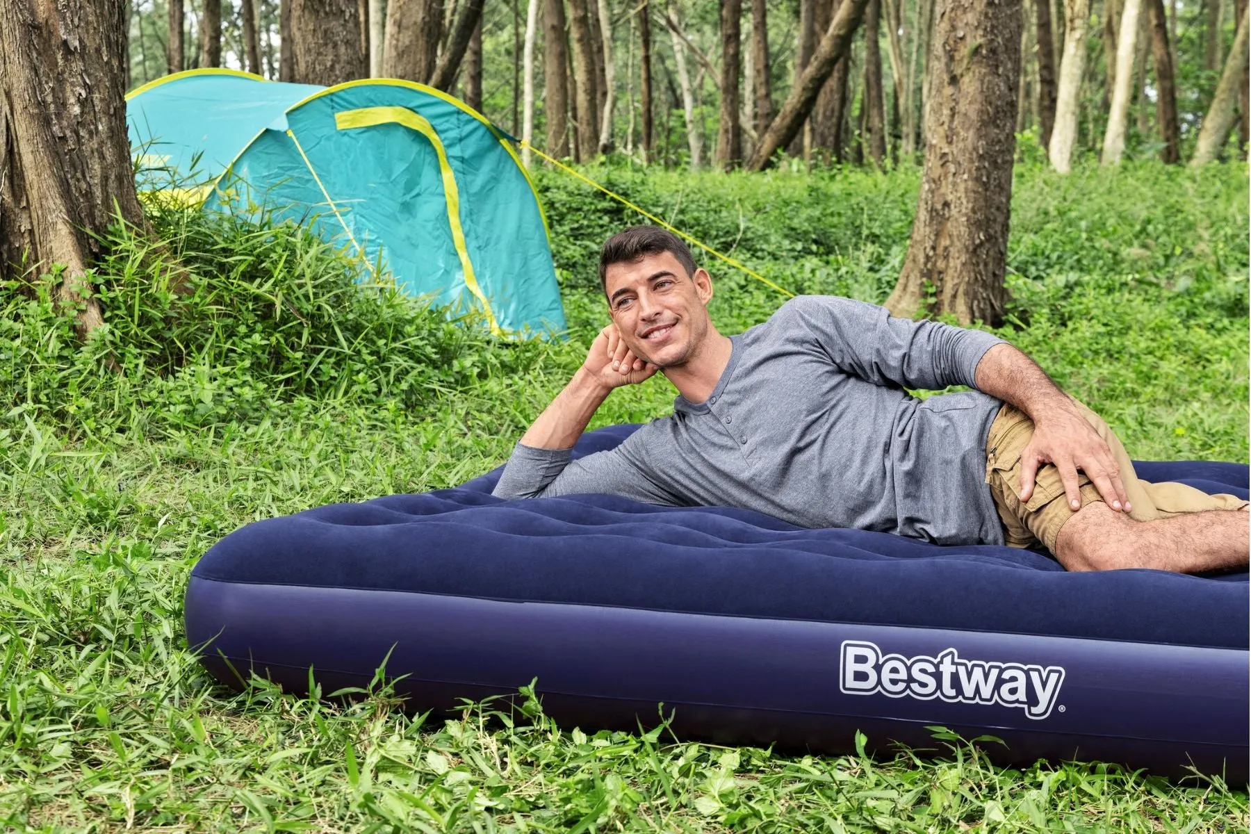 King Flocked Airbed Inflatable Air Mattress