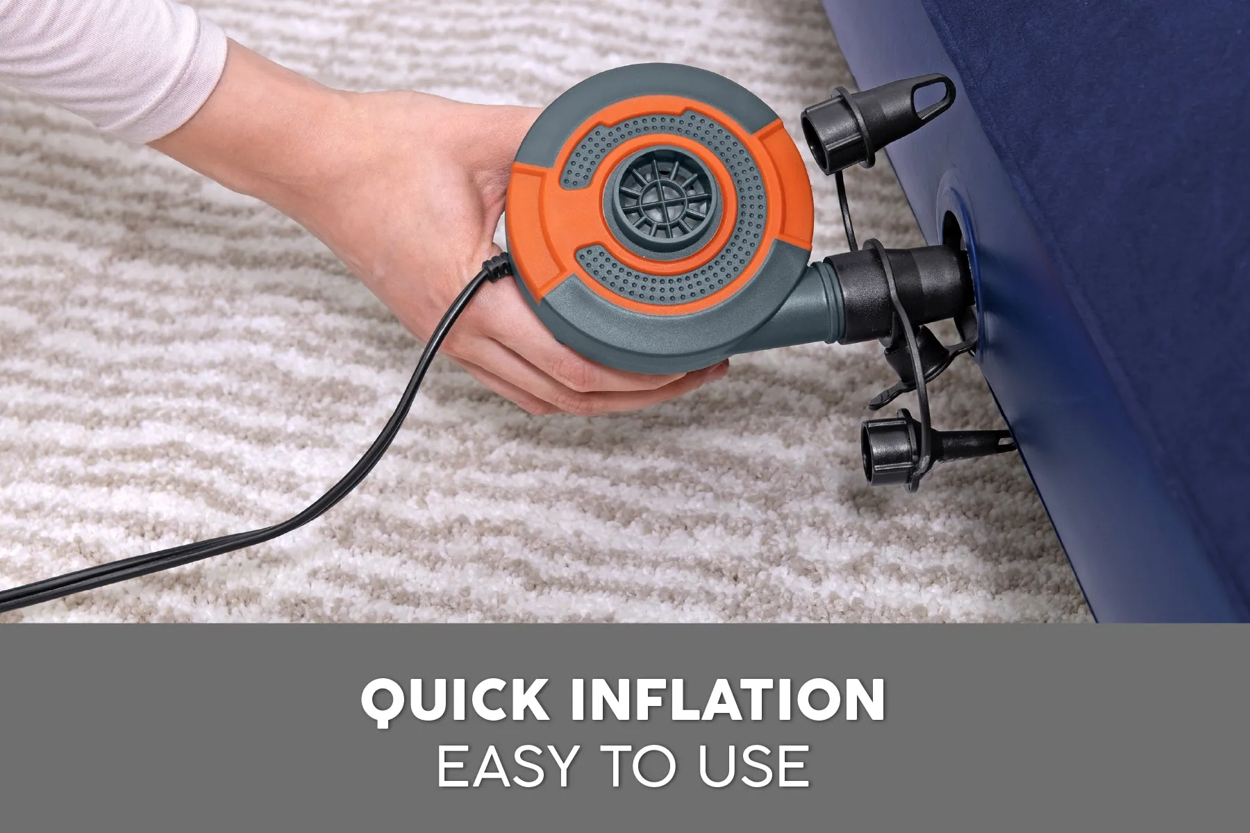 King Flocked Airbed Inflatable Air Mattress