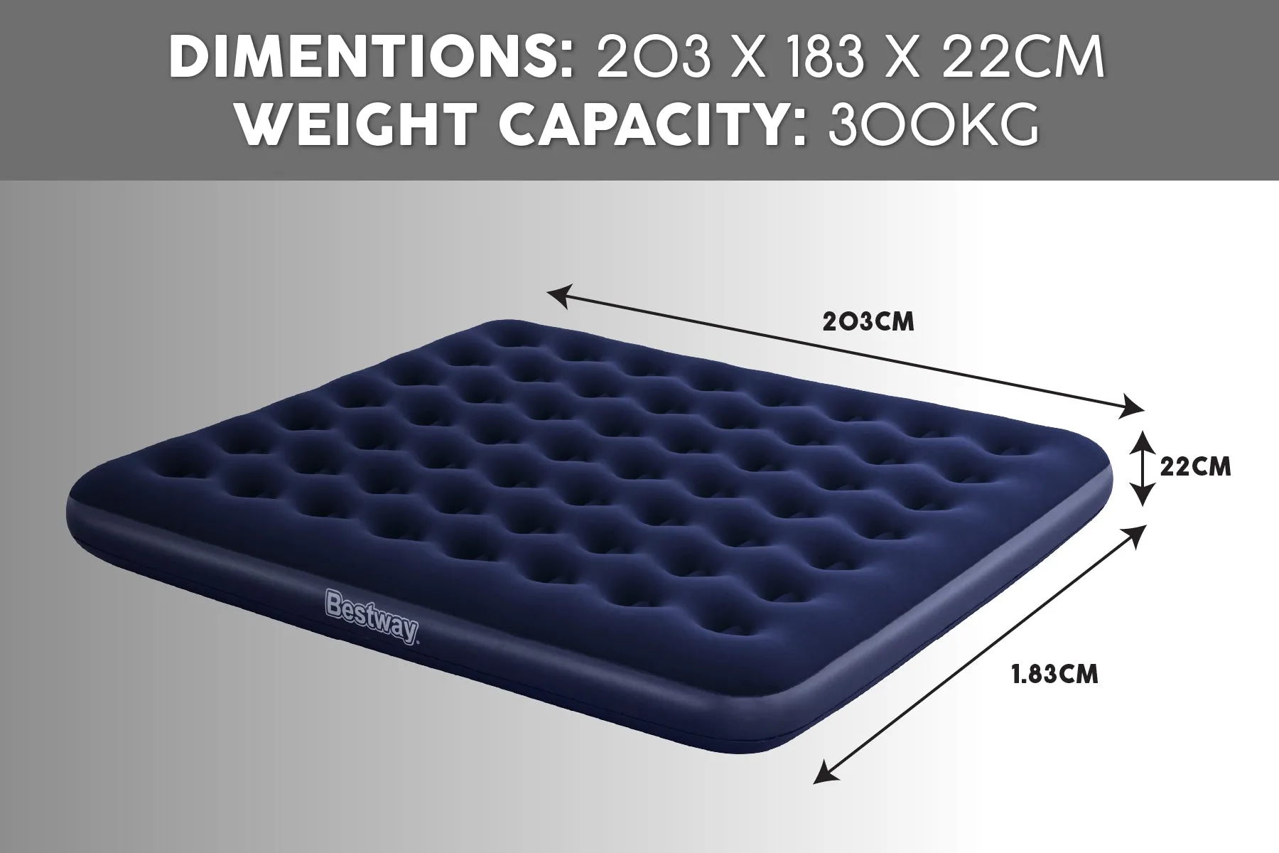 King Flocked Airbed Inflatable Air Mattress