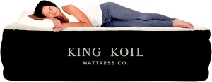 King Koil Premium California King Size Air Mattress with Built-in High-Speed Pump Best for Home, Camping & Guests, 20" Double High Airbed Adjustable Blow Up Mattress, Waterproof, 1-Year Warranty