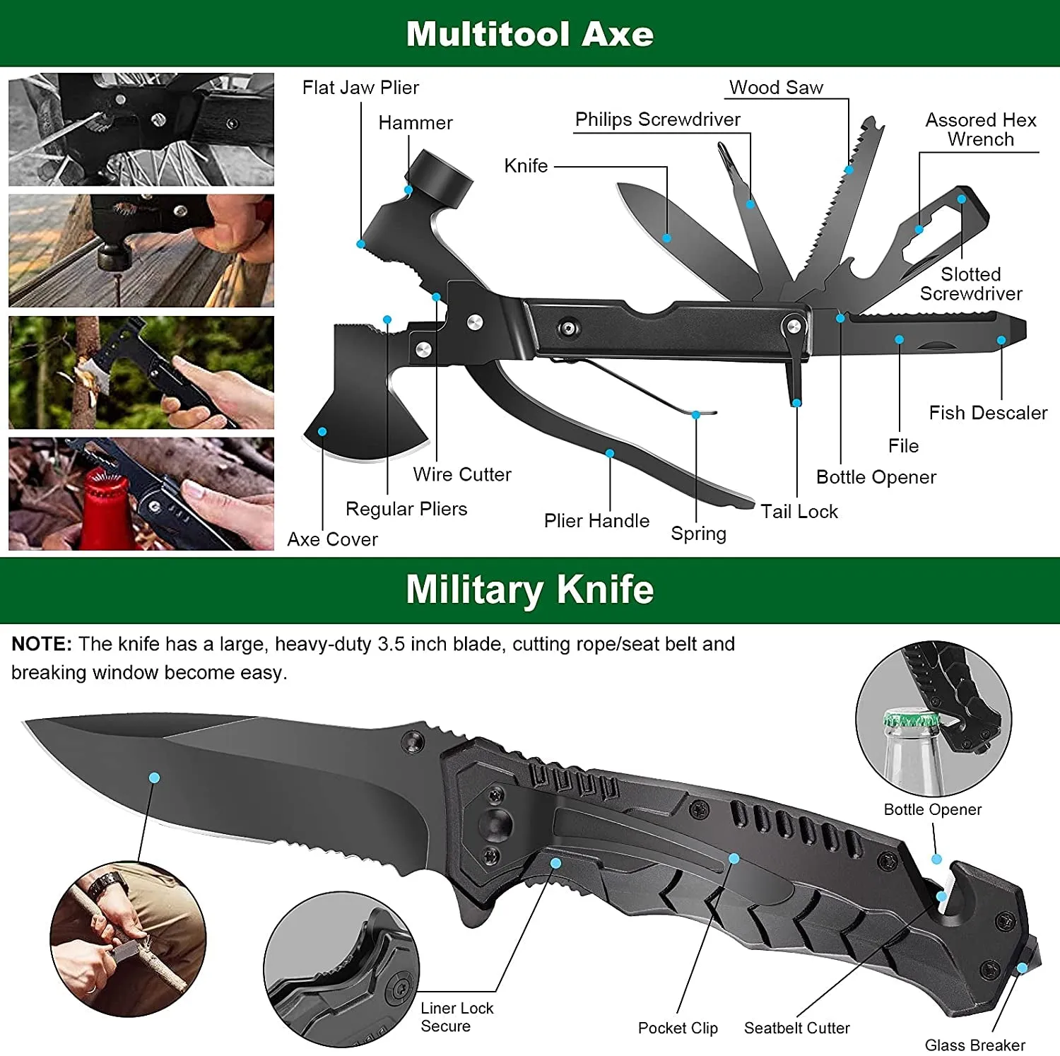 Kit, Men Energy-efficient Likes Kit Who and with Professional Adventure Survival and Husband First Pouch, Gear Equipment Dad Outdoor Molle Survival Fast-track support for 142Pcs Camping Aid