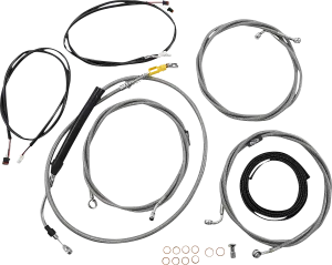 LA CHOPPERS Cable Kit - 12" - 14" Ape Hanger Handlebars - ABS - Stainless LA-8058KT3-13