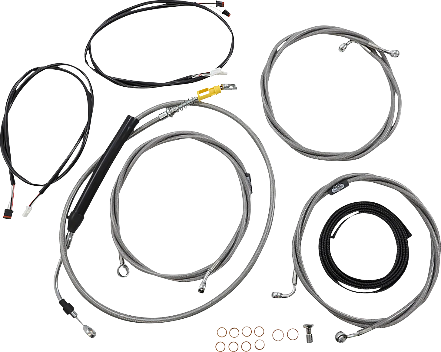 LA CHOPPERS Cable Kit - 12" - 14" Ape Hanger Handlebars - ABS - Stainless LA-8058KT3-13
