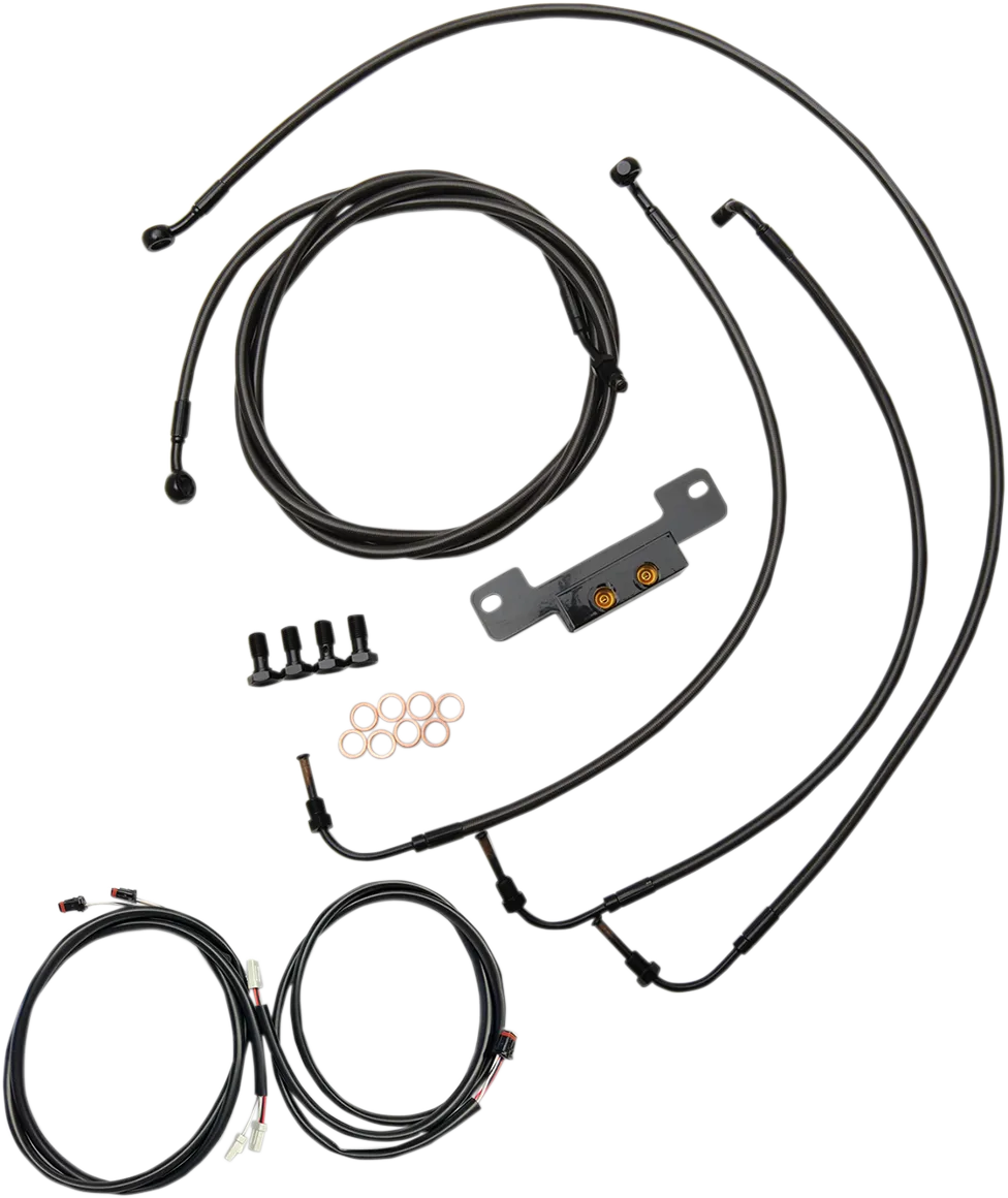 LA CHOPPERS Cable Kit - 12" - 14" Ape Hanger Handlebars - Midnight LA-8055KT3-13M