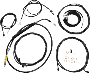 LA CHOPPERS Cable Kit - 15" - 17" Ape Hanger Handlebars - ABS - Black LA-8058KT3-16B