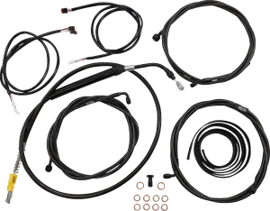 LA CHOPPERS Cable Kit - 15" - 17" Ape Hanger Handlebars - ABS - Midnight LA-8056KT3-16M