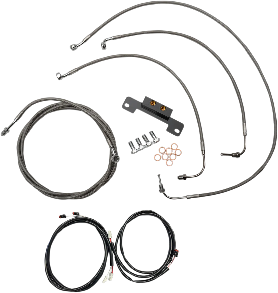 LA CHOPPERS Cable Kit - 15" - 17" Ape Hanger Handlebars - Stainless LA-8055KT3-16