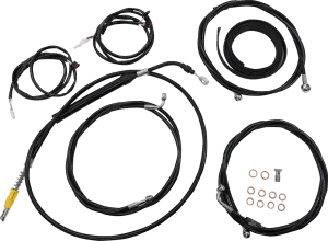 LA CHOPPERS Cable Kit - 18" - 20" Ape Hanger Handlebars - ABS - Black LA-8056KT3-19B