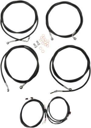 LA CHOPPERS Cable Kit - Mini Ape Hanger Handlebars - Black LA-8054KT3-08B