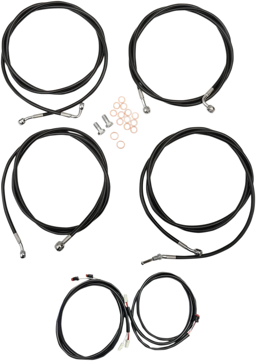 LA CHOPPERS Cable Kit - Mini Ape Hanger Handlebars - Black LA-8054KT3-08B