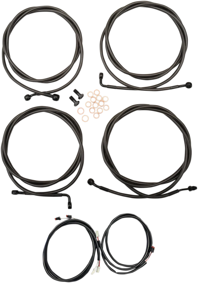 LA CHOPPERS Cable Kit - Mini Ape Hanger Handlebars - Midnight LA-8054KT3-08M