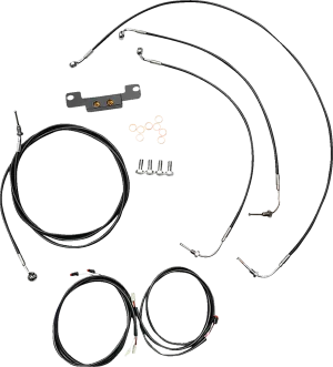 LA CHOPPERS Cable Kit - Stock Ape Hanger Handlebars - ABS - Black LA-8056KT3-08B