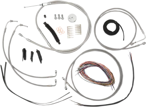 LA CHOPPERS Handlebar Cable/Brake Line Kit - Complete - 12" - 14" Ape Hanger Handlebars - Stainless LA-8050KT2-13
