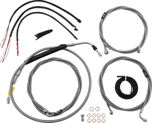LA CHOPPERS Handlebar Cable/Brake Line Kit - Complete - 12" - 14" Ape Hanger Handlebars - Stainless LA-8056KT2-13
