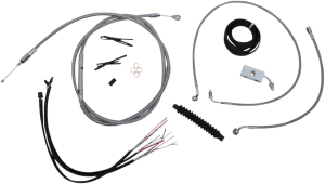 LA CHOPPERS Handlebar Cable/Brake Line Kit - Complete - 12" - 14" Ape Hanger Handlebars - Stainless LA-8152KT2-13