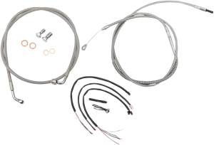 LA CHOPPERS Handlebar Cable/Brake Line Kit - Complete - 12" - 14" Ape Hanger Handlebars - Stainless LA-8153KT2-13