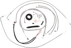 LA CHOPPERS Handlebar Cable/Brake Line Kit - Complete - 15" - 17" Ape Hanger Handlebars - Stainless LA-8150KT2-16