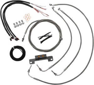 LA CHOPPERS Handlebar Cable/Brake Line Kit - Complete - 18" - 20" Ape Hanger Handlebars - Stainless LA-8055KT2-19