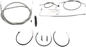 LA CHOPPERS Handlebar Cable/Brake Line Kit - Complete - Mini Ape Hanger Handlebars - Stainless LA-8151KT2B-08