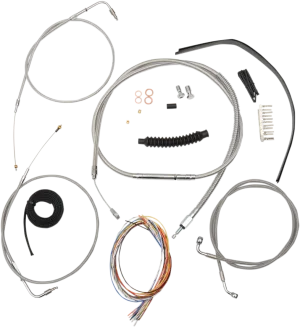 LA CHOPPERS Handlebar Cable/Brake Line Kit - Complete - Mini Ape Hanger Handlebars - Stainless LA-8210KT2A-08