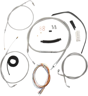 LA CHOPPERS Handlebar Cable/Brake Line Kit - Complete - Mini Ape Hanger Handlebars - Stainless LA-8300KT2-08