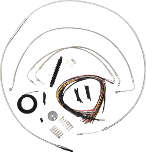 LA CHOPPERS Handlebar Cable/Brake Line Kit- Quick Connect - Complete - 12" - 14" Ape Hangers - Stainless LA-8155KT2-13