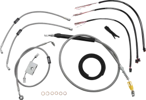 LA CHOPPERS Handlebar Cable/Brake Line Kit- Quick Connect - Complete - 18" - 20" Ape Hangers - Stainless LA-8157KT2-19