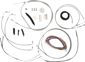 LA CHOPPERS Handlebar Cable/Brake Line Kit- Quick Connect - Complete - Mini Ape Hanger Handlebars - Stainless LA-8157KT2-08