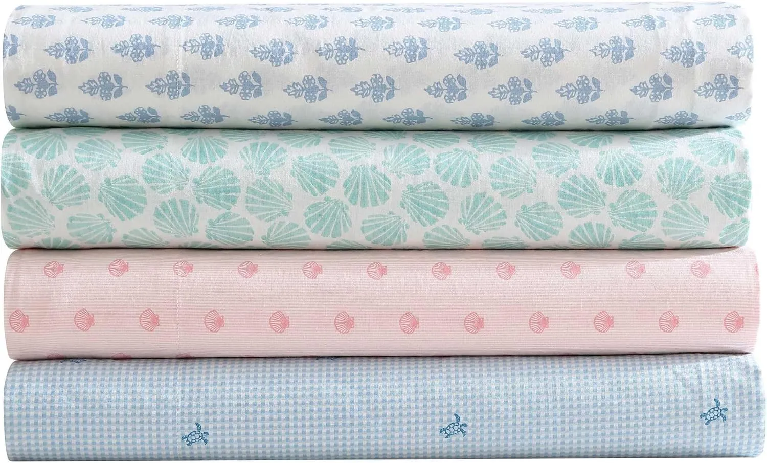 Laura Ashley - King Sheets, Cotton Percale Bedding Set, Lightweight & Breathable Home Decor (Francesca Blue, King)