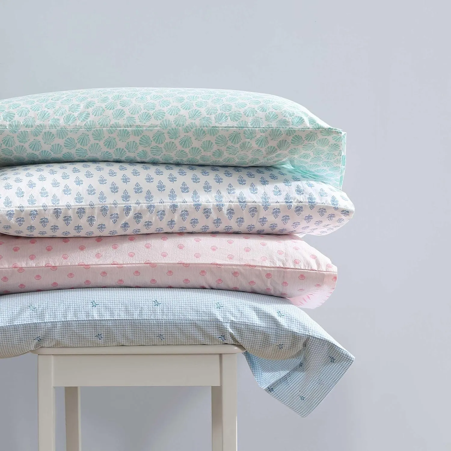 Laura Ashley - King Sheets, Cotton Percale Bedding Set, Lightweight & Breathable Home Decor (Francesca Blue, King)
