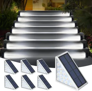 LED Solar Step Lights Stair Light Solar Deck Lights IP67 Solar Decoration Lights for Yard, Patio, Garden, Walkways, Front Door, Pathway, Driveway, Porch 6PK