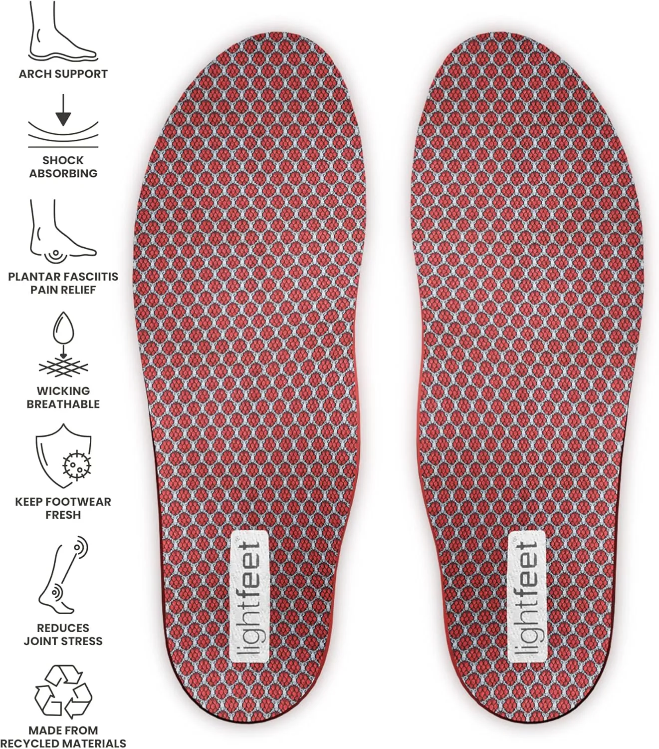 LightFeet Active Support Insoles: Arch Support Insoles Designed for Support & Comfort by Australian Podiatrists | 3-Step Arch Support for Optimal Alignment & Injury Prevention - XL