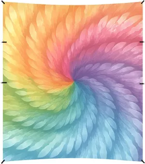 Lightslategray Tie-dye Background Vibrant Colors and Swirling Patterns Foldable Beach Cabana UPF50  Easy Setup Outdoor Sun Shade with Sandbags, Sand Shovel, Poles for Camping, Picnics,