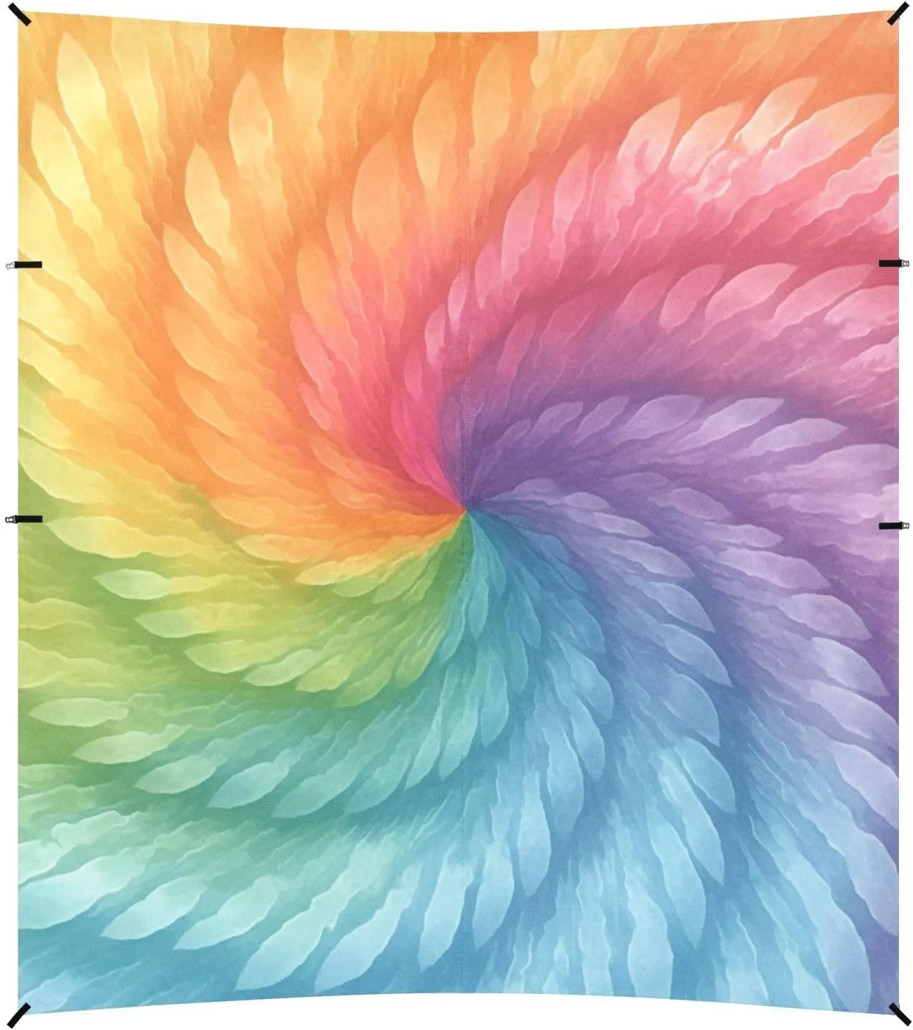Lightslategray Tie-dye Background Vibrant Colors and Swirling Patterns Foldable Beach Cabana UPF50  Easy Setup Outdoor Sun Shade with Sandbags, Sand Shovel, Poles for Camping, Picnics,