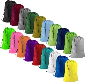 LIME GREEN Summer Camp Bag Heavy Duty w/Shoulder Strap by Ultra Essentials, XXL 30" X 40" Tear Resistant Laundry Bags, Dorm Hamper, Camping Tent, Sports Ball, Clothes, Yarn Storage