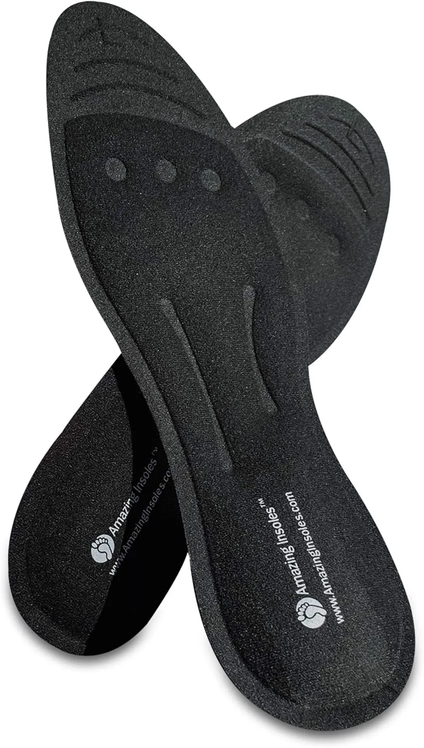Liquid Massaging Orthotic Shoe Insoles - Foot Pain Relief and Arch Support - Glycerin Filled - Shock Absorbing Foot Massage for Plantar Fasciitis - Women's 7-8