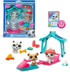 Littlest Pet Shop - Snowy Day Play Pack - LPS Gen 7, Authentic Mystery Figures, Surprise Collectible Kidult Toy, Girls, Boys, Kids, Tweens Ages 4 