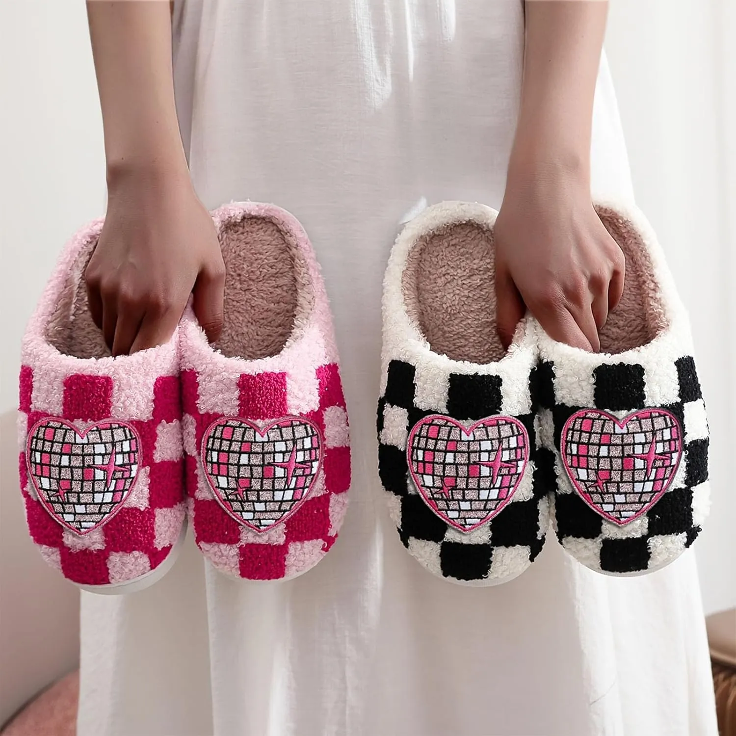 LNERIP Slippers Winter Womens Mens Fluffy Plush Slippers Animals Cute Cartoon House Slippers Cuddly Warm Shoes Indoor Outdoor Girls Women