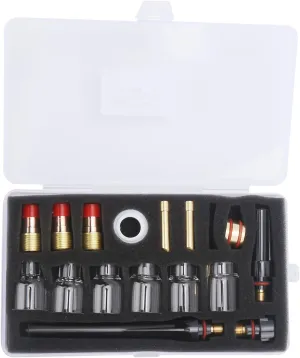 Long Welding Torch Accessories Glass Cup Welding Brass Consumable Tool for WP-17/18/7, DurabilityOptimized and Complete Set, Ideal for Argon Weapon