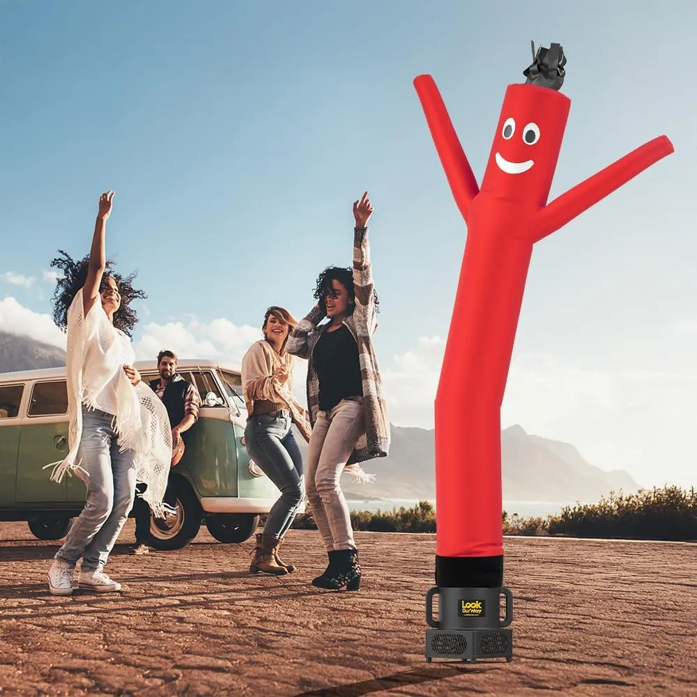 LookOurWay Air Dancers Wacky Waving Inflatable Tube Man - 7ft Tall Inflatable Dancing Man with Weather-Resitant Blower for Business Advertising - Red