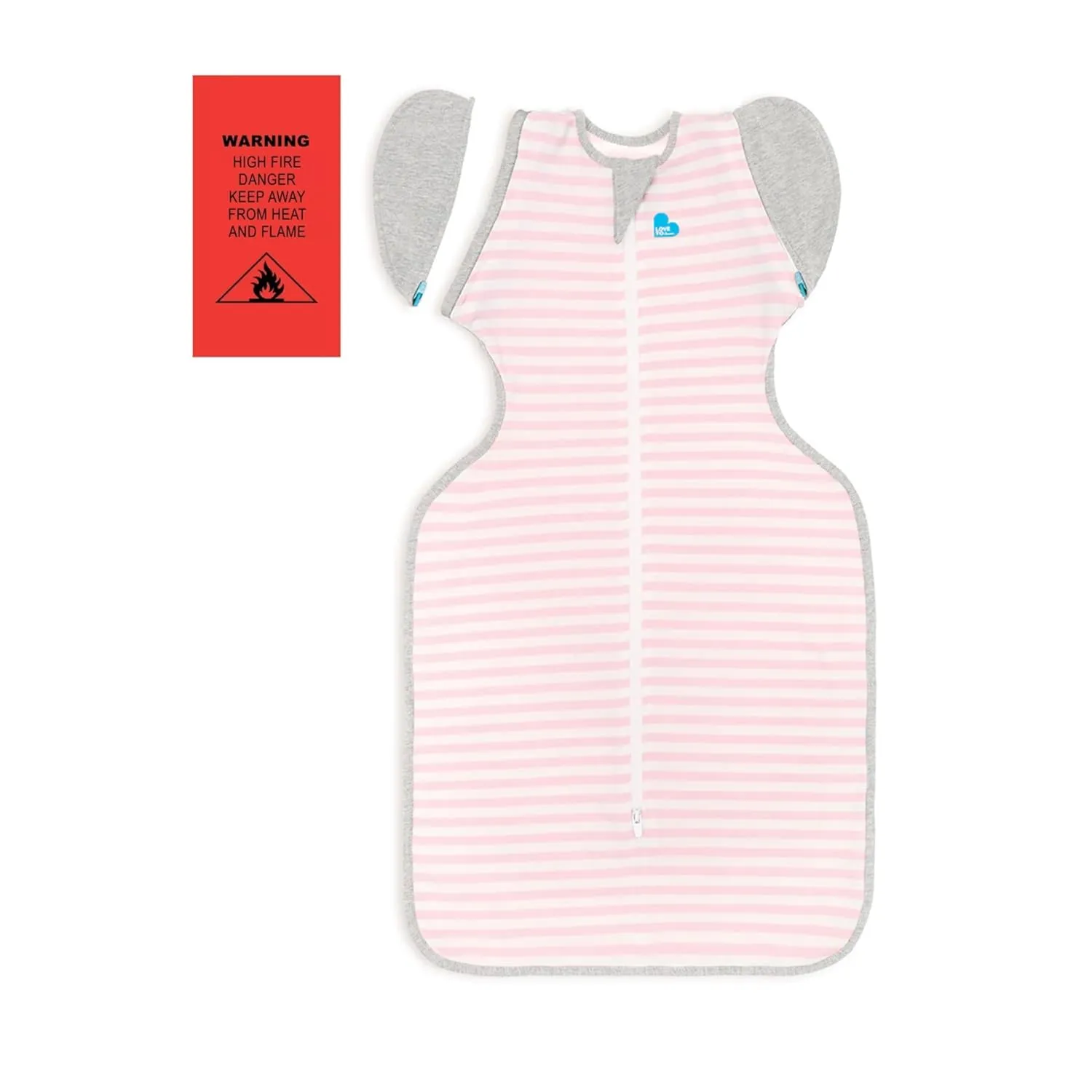 Love to Dream Swaddle Up Transition Bag, Medium (6-8.5kg), Ideal for 20-24°C, Patented Zip-Off Wings, Help Baby Transition from Being Swaddled to Arms-Free When Showing Signs of Rolling, Pink