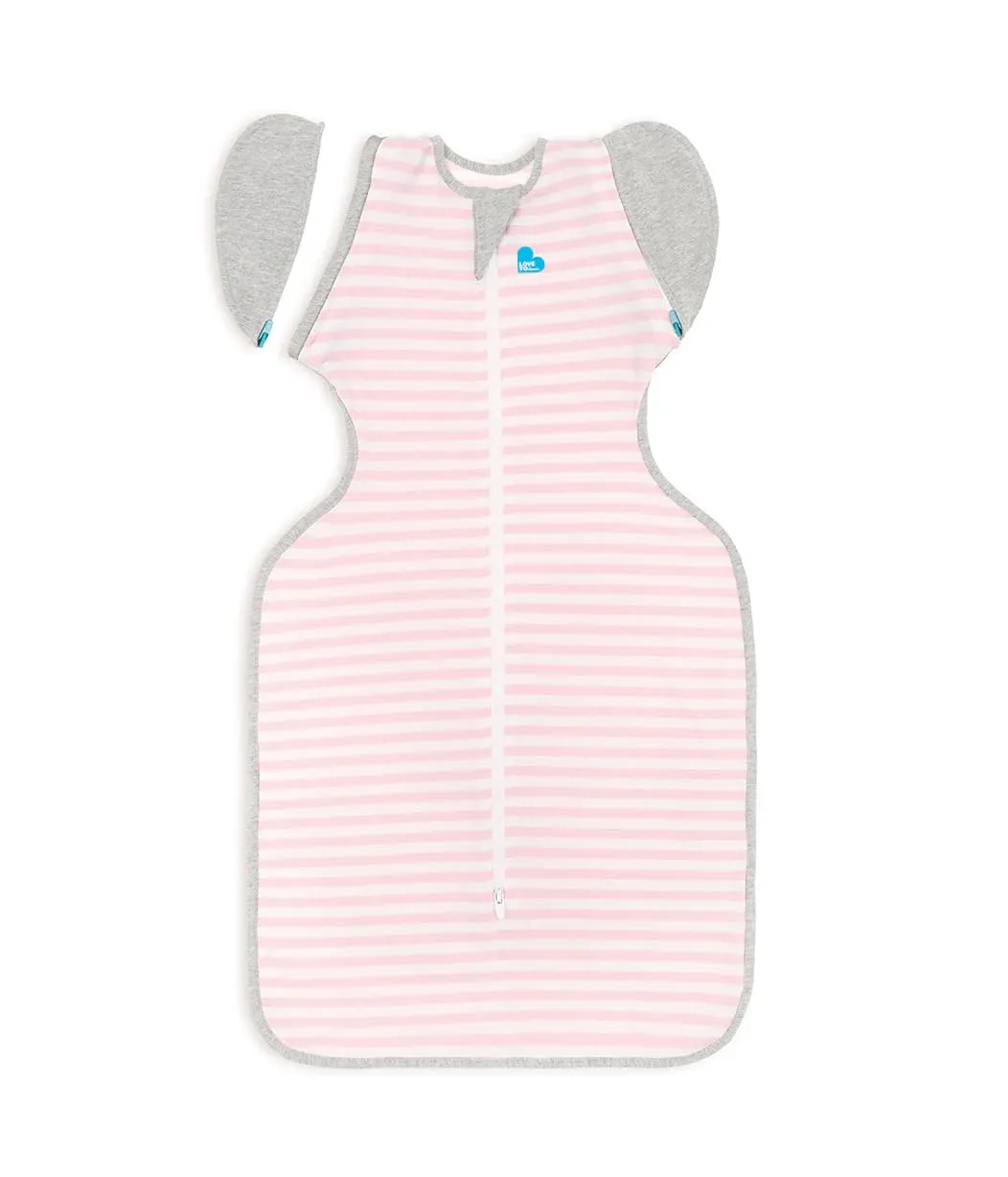 Love to Dream Swaddle Up Transition Bag, Medium (6-8.5kg), Ideal for 20-24°C, Patented Zip-Off Wings, Help Baby Transition from Being Swaddled to Arms-Free When Showing Signs of Rolling, Pink