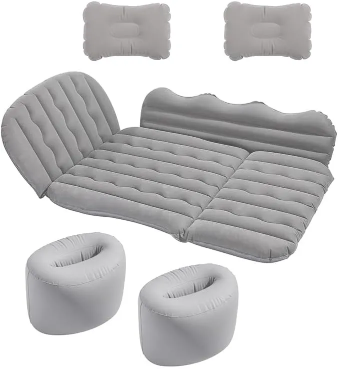 Luxury Air Mattress Car Sleeping for Dodge Ram 1500 Classic Model/3500 Jump Seat, 3 Min Fast Blow up, Inflatable Car Air Mattress Back Seat Bed for Home Car Travel Camping,C Grey