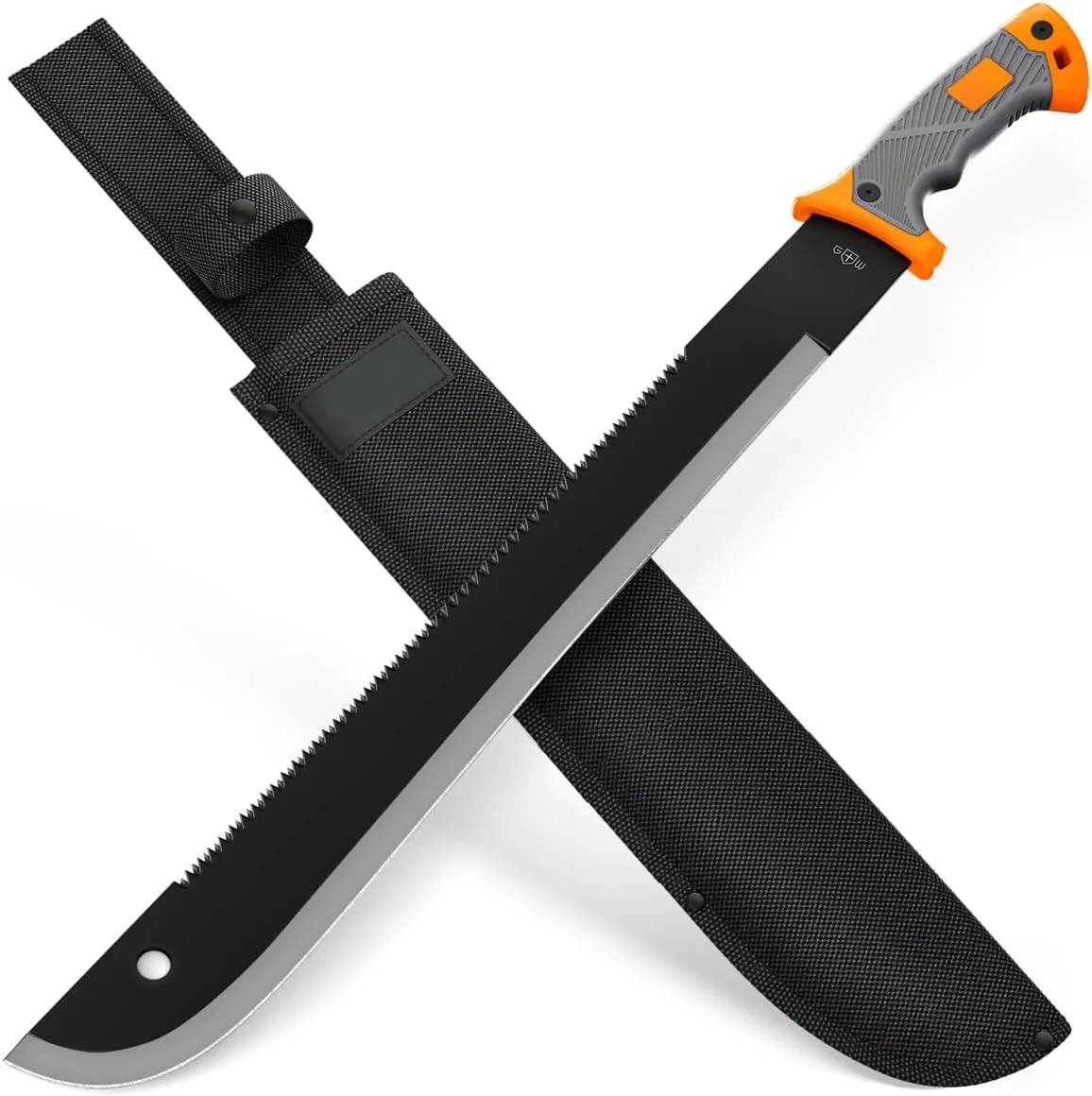 Machete with Saw - 25” Heavy Duty Tool & Sheath - Ergonomic No-Slip Handle - Survival Knife with Serrated Blade - Machetes for Bushcraft Outdoor Hunting Garden Cutting Trees and Yard Work 13153