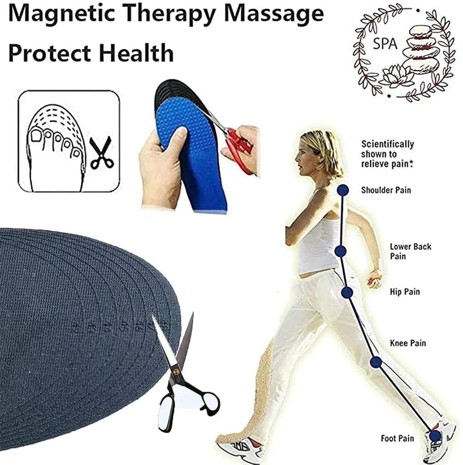 Magnetic Insoles, Acupressures Insoles for Weight Loss, Acupressures Magnetic Insoles for Women & Men, Reflexology Insoles, Orthopedic Massage Insoles,S,1 Pair