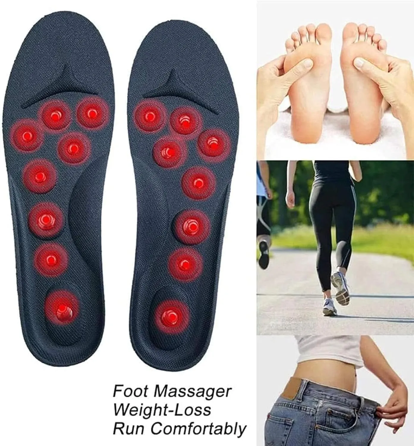Magnetic Insoles, Acupressures Insoles for Weight Loss, Acupressures Magnetic Insoles for Women & Men, Reflexology Insoles, Orthopedic Massage Insoles,S,1 Pair