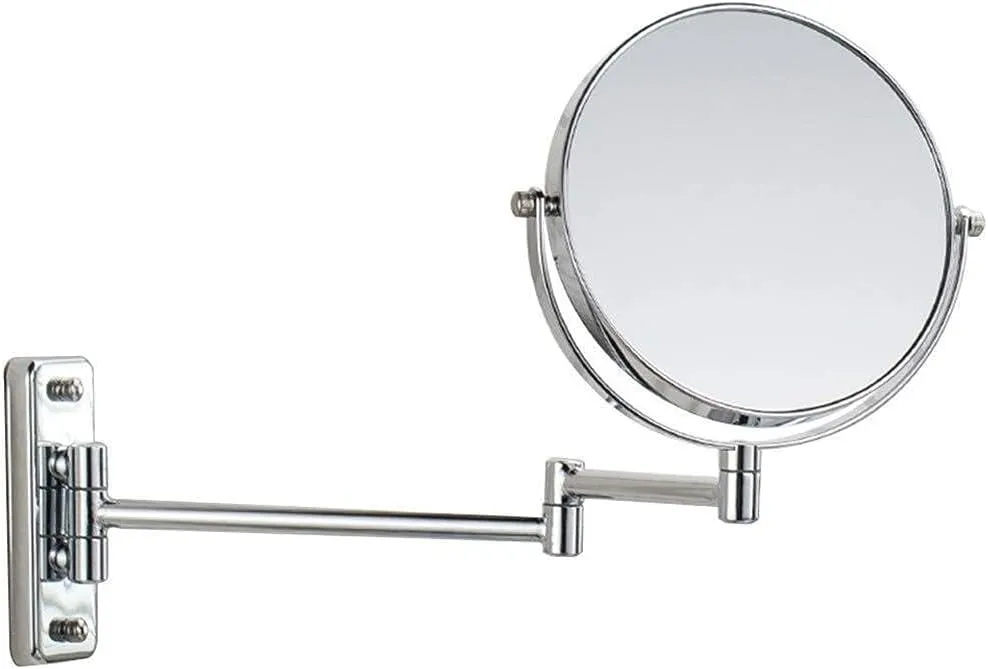 Makeup Mirror 360°Rotating Metal Wall-Mounted 7-inch Mirror Double-Sided Magnification 3X Folding HD Vanity Mirror