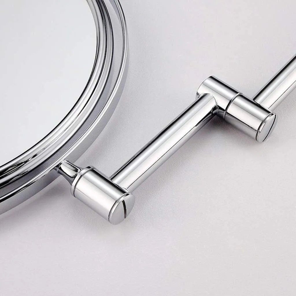 Makeup Mirror 8 Inch 10X Enlarged Bathroom Wall Hanging Double-Sided Folding Vanity Mirror Beauty Mirror, Silver